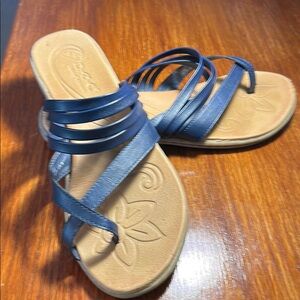 BOC Alisha Womens Blue Strappy Toe Loop Sandal. Size 10 Summer Vacation Beach